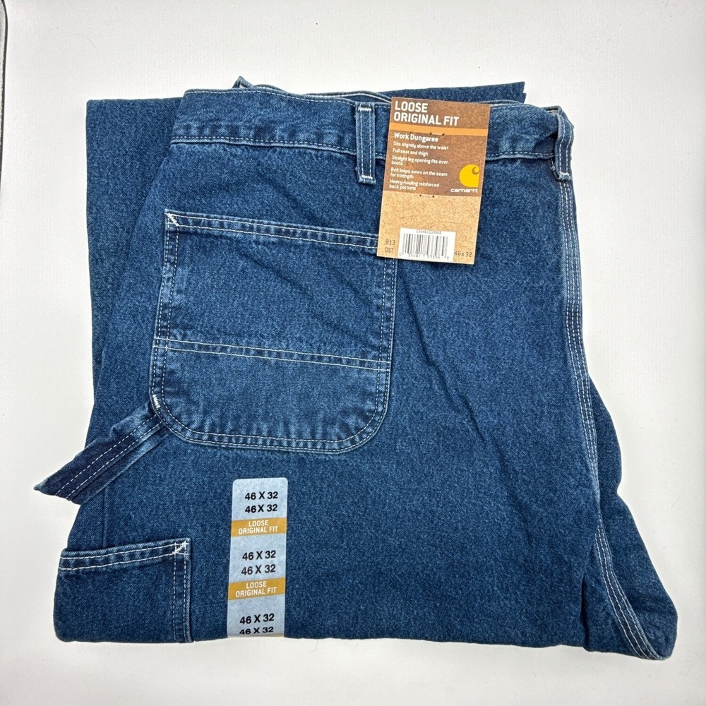 Carhartt Loose Original Fit Work Dungaree Jeans Mens 46x32 B13 DST NWT NOS